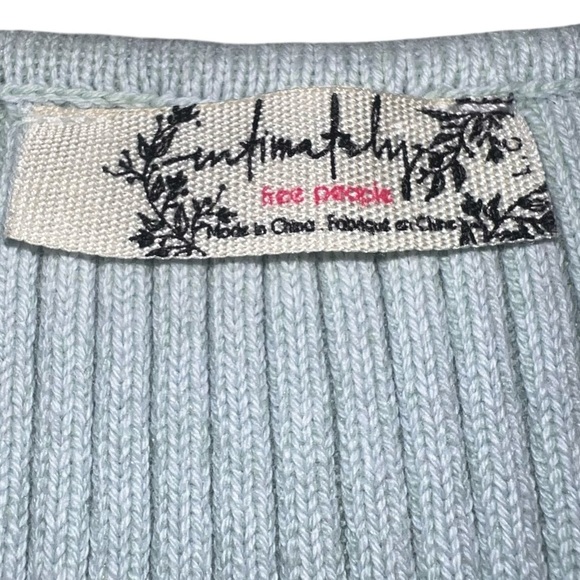 NWOT Free People Intimately Racerback Ribbed Sweater Tank Top Light Sky Blue L - Picture 3 of 6